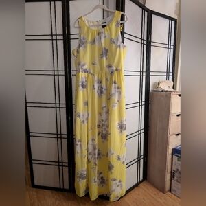 Yellow Floral Maxi Dress - Lightweight Sleeveless Summer Dress